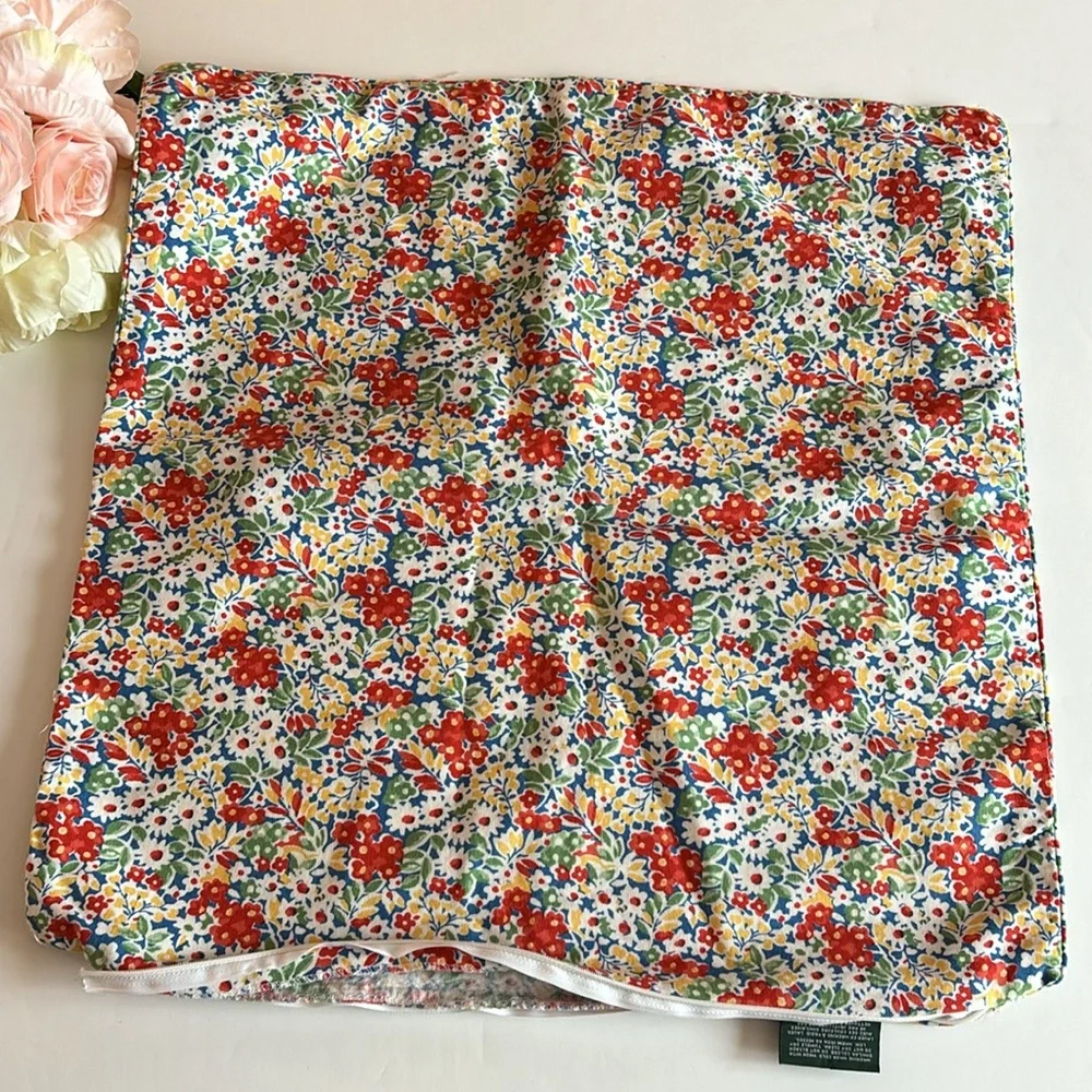 RALPH LAUREN Poppy Floral DECORATIVE PILLOW Sham Red Yellow Blue Green Floral